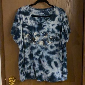 American Eagle Floral Tie Die Tee XXL